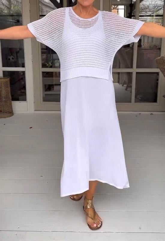 Ladies New Pure Knit Casual Solid Color Suit