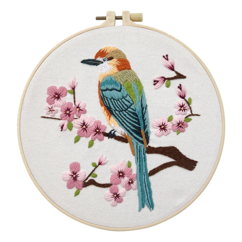 Ancient Style Flower And Bird Hanging Painting Lu Embroidery Handmade Diy Material Package