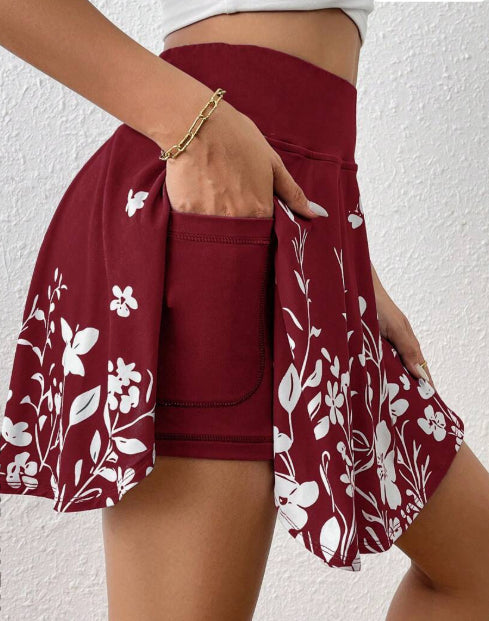 Pocket Minimalist Flower Printed Shorts With Pockets Shorts Inside Out Back To School Outfits