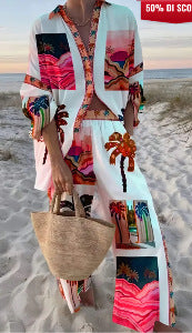 Women's Casual 3D Digital Printing Fashion Shirt And Trousers