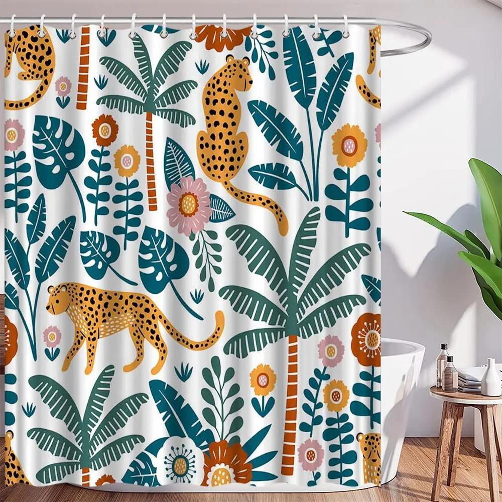 Modern Aesthetic Tropical Bohemian Cheetah Bath