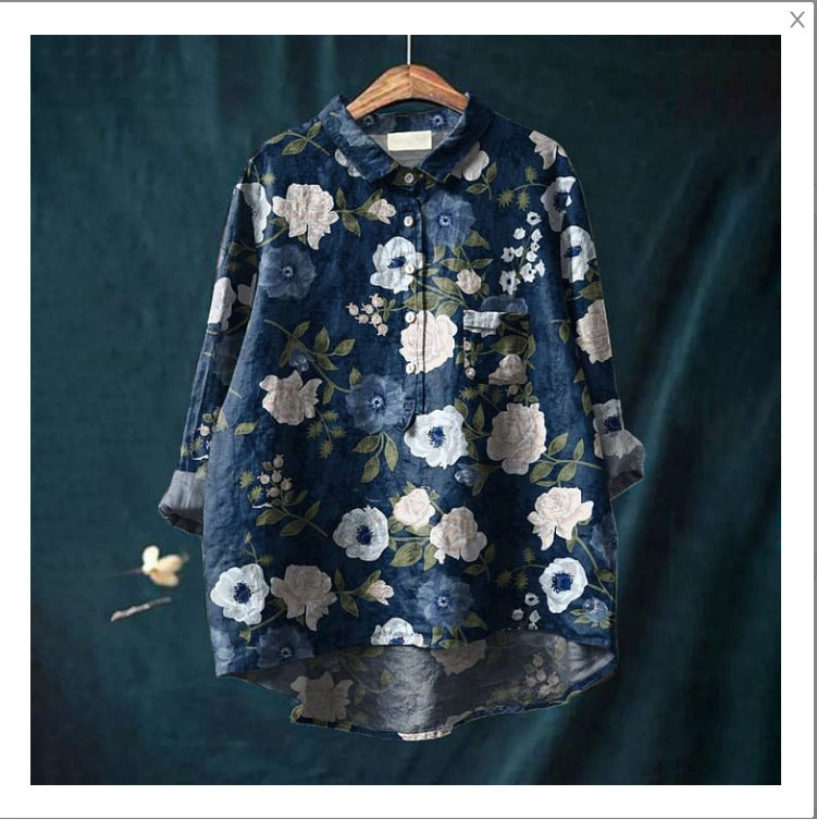 Casual Long Sleeve Shirt Animal Print Hawaiian Long Sleeve