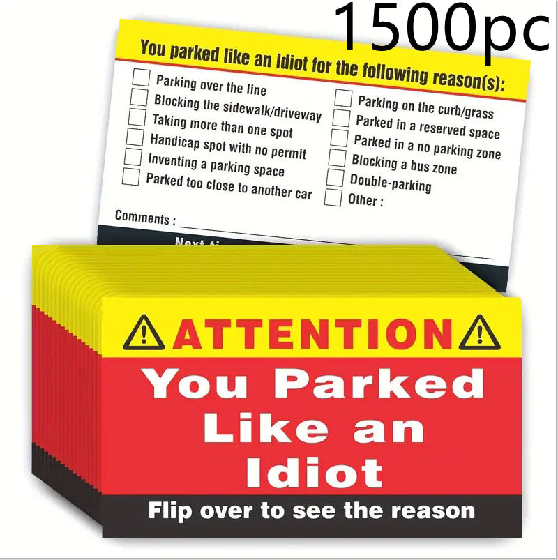 50 Bad Parking Card You Stop There Like An Idiot