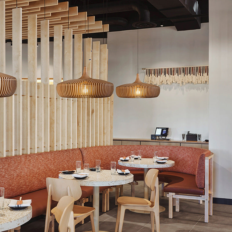 Bedroom Living Room Lantern Woodcraft Ceiling Lamp