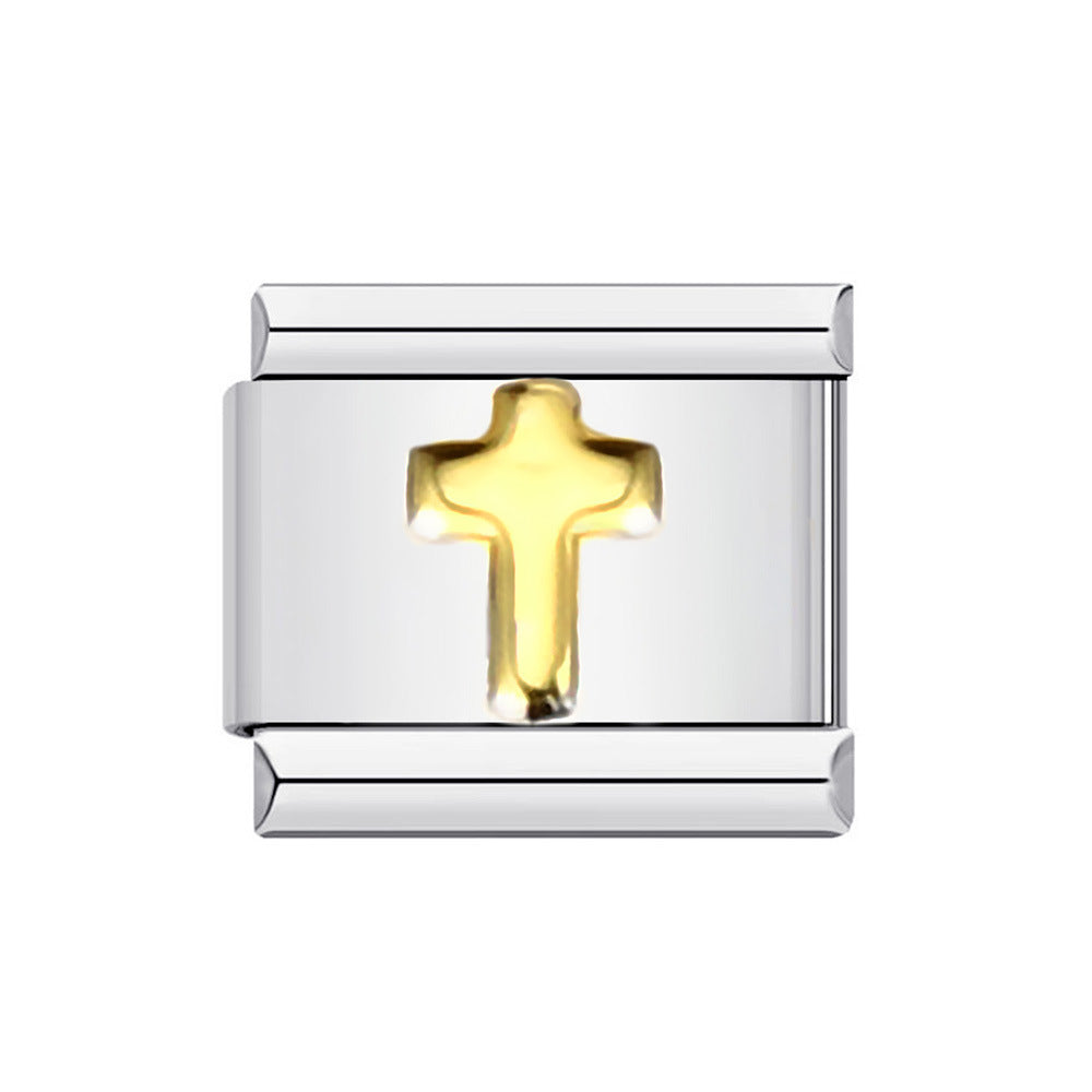 DIY Italian Module Bracelet Titanium Steel Gold Plated