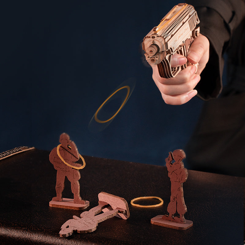 ROBOTIME 3D Puzzle Wooden Hideout Gun Mechanical Construciton Model Craft Kits