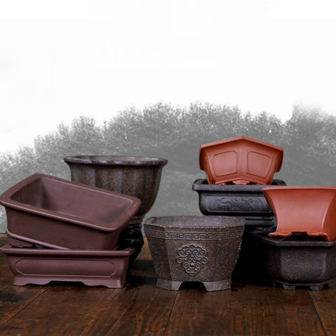 Yixing Purple Sand Small Flower Pot Stoneware Breathable