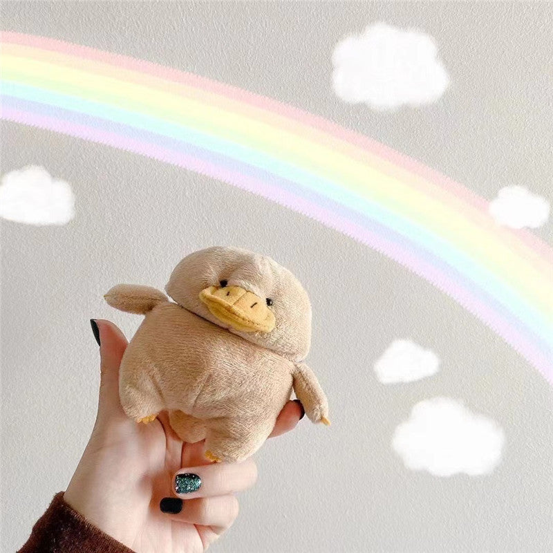 Plush Cute Duck Shape Autumn And Winter Earphone Sleeves