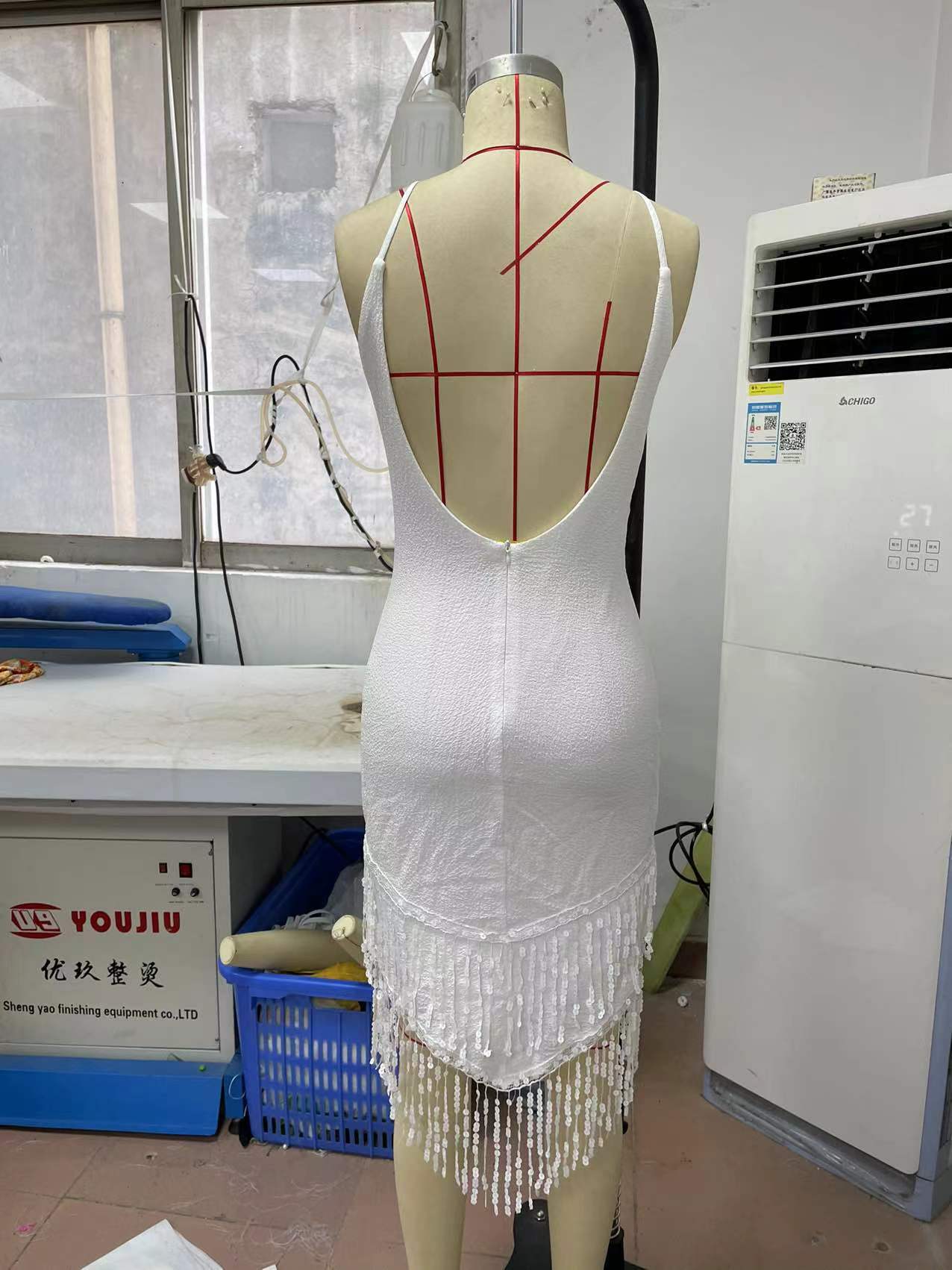 V-neck Strap Pencil Skirt Slim Fit Sheath