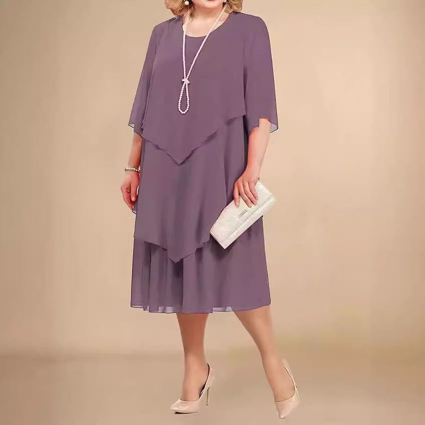 Chiffon Plus Size Mom Beach Dress