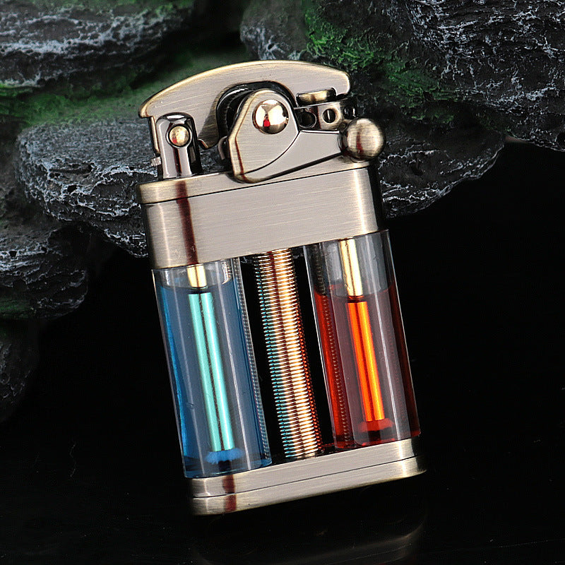 Transparent Double Barrel Oil Bin Kerosene Lighter