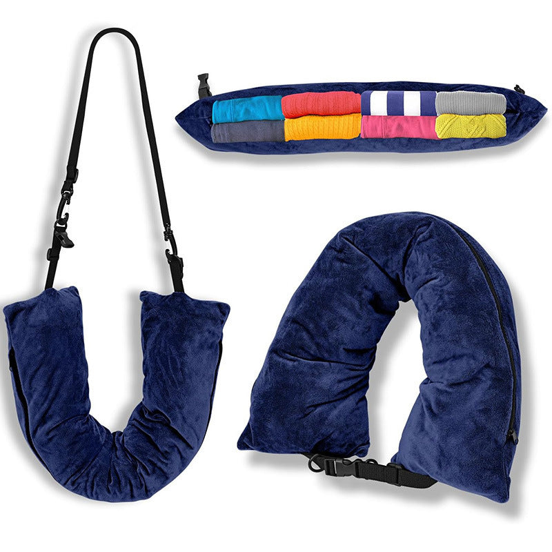 Refillable Travel Pillow Portable Clothes Luggage Storage Pillow