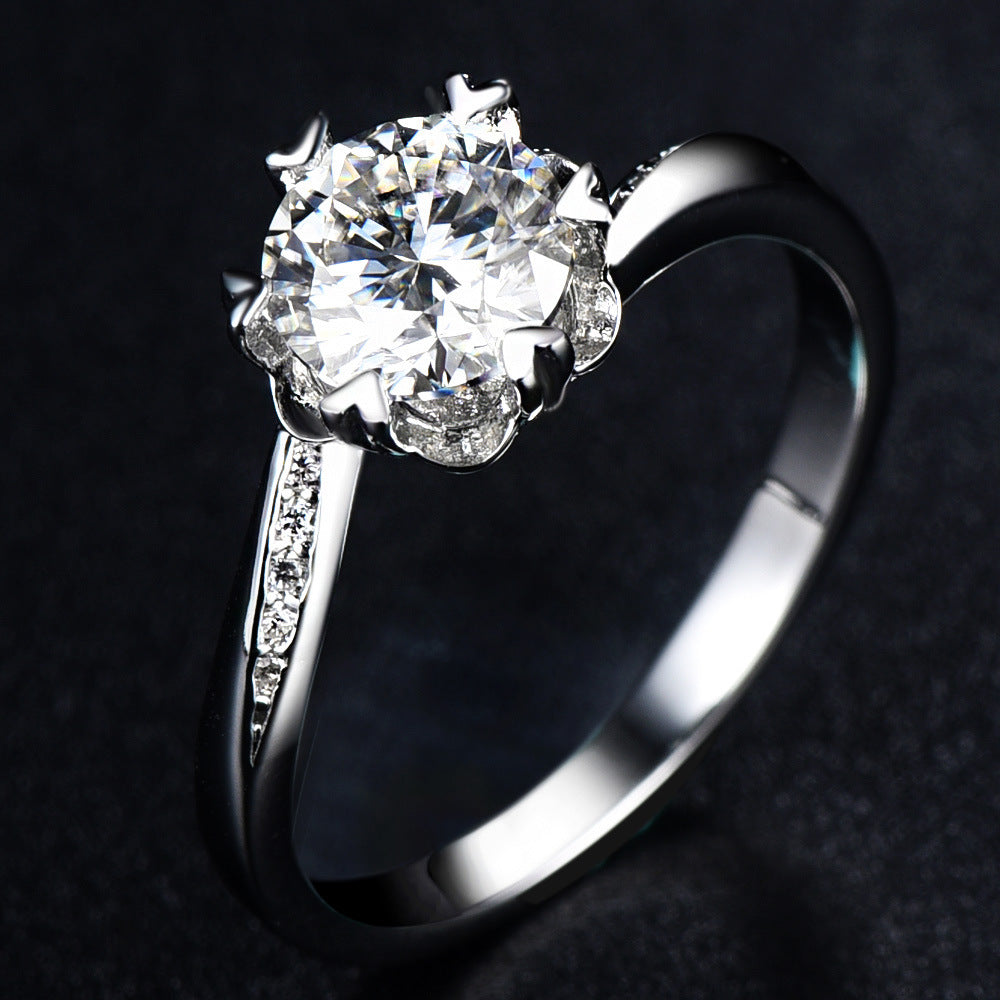 La Moissan Diamond Snowflake Engagement Ring