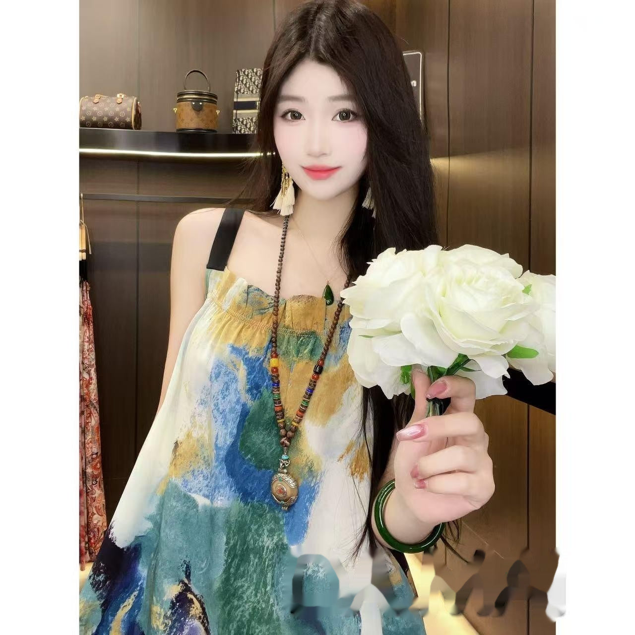 Ladies' Polyester Printed Dress