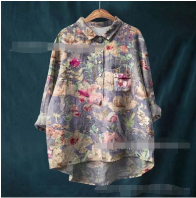 Casual Long Sleeve Shirt Animal Print Hawaiian Long Sleeve