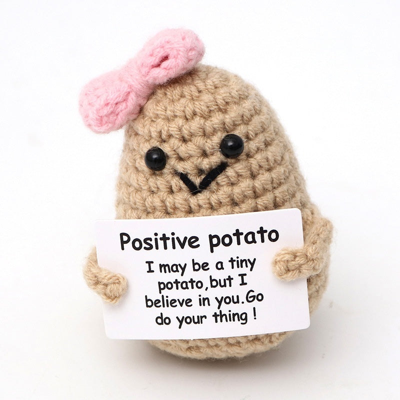 Wool Crocheted Positive Energy Potato Facial Expression Package Wool Fruit