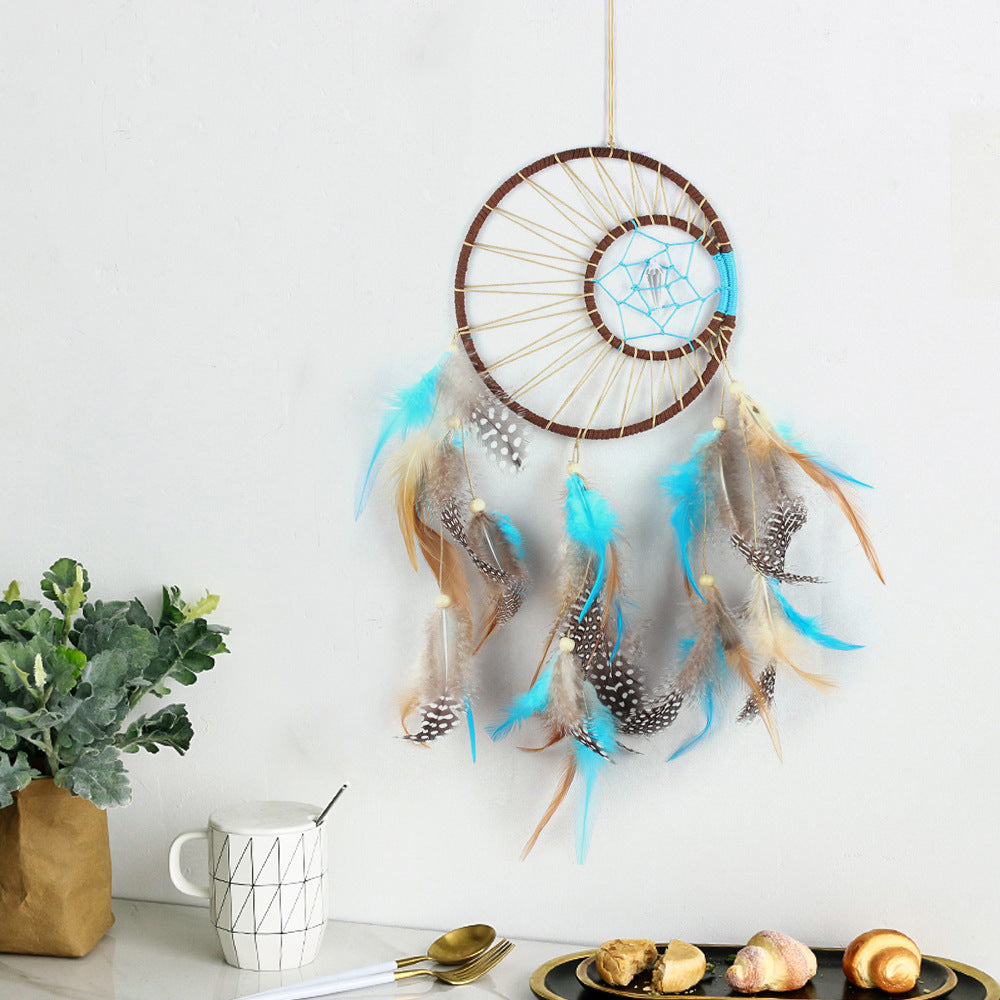 Sun And Moon Dream Catcher Pendant Woven Feather Ornaments Decorative Simple And Modern Furnishings Air