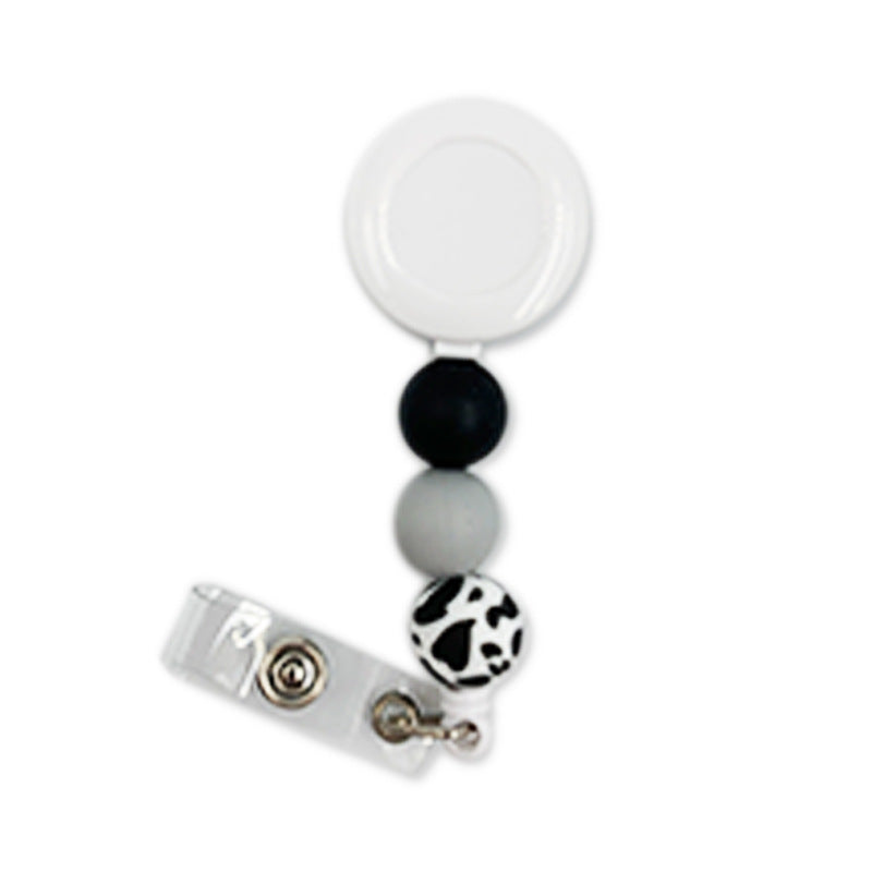 Badge Student ID Card Badge Silicone Bead Keychain