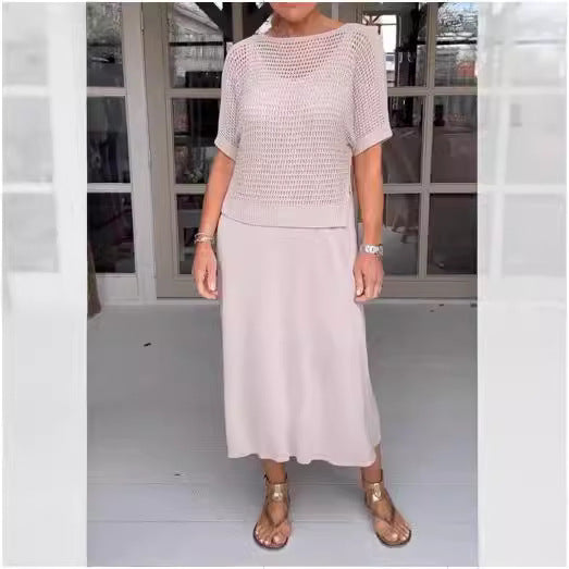 Ladies New Pure Knit Casual Solid Color Suit