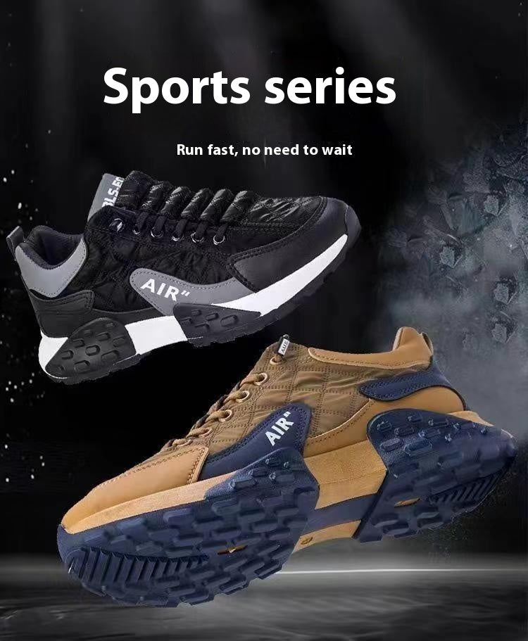 Casual Sports Running Shoes Men's Versatile Thick Bottom Wear-resistant Soft