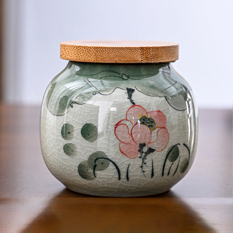 Hand Drawn Ge Kiln Tea Jar
