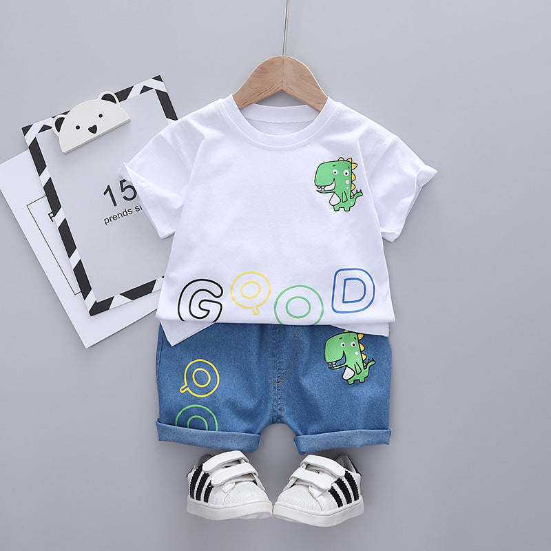 Boys' Short-sleeved Cartoon Casual Suit