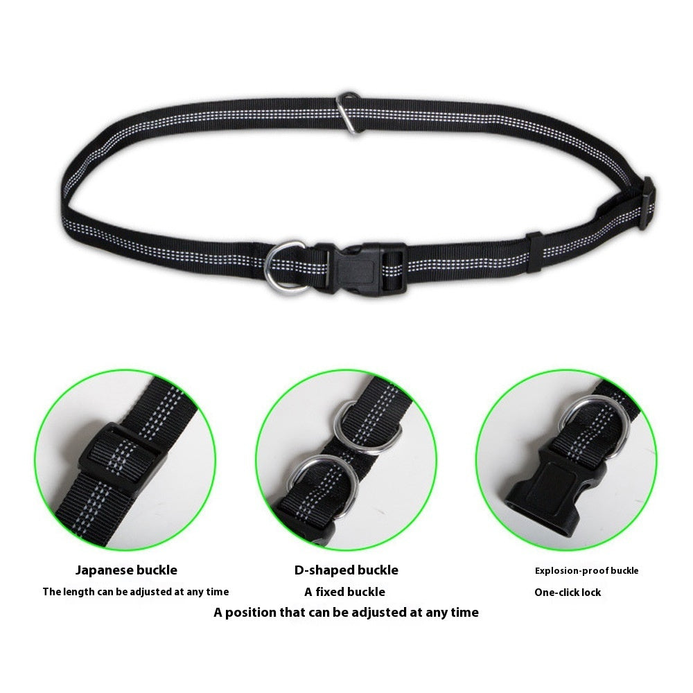 Hands-free Dog Leash Retractable Explosion-proof Reflective Nylon Pet Hand Holding Rope