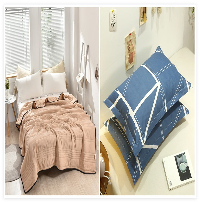 Pure Color Washed Air Conditioner Summer Cooling Thin Single Double Washable Quilt