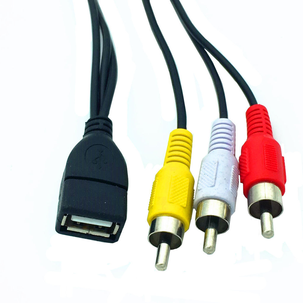 USB Female To 3RCA Audio And Video Cable
