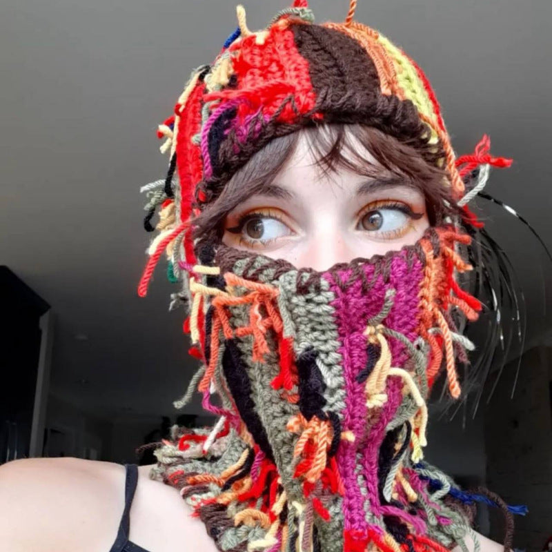 Pullover Windproof Neck Protection Handmade Knitted Hat