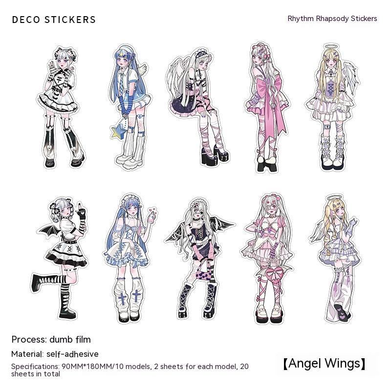 Cute Girl Anime Journal Material Stickers