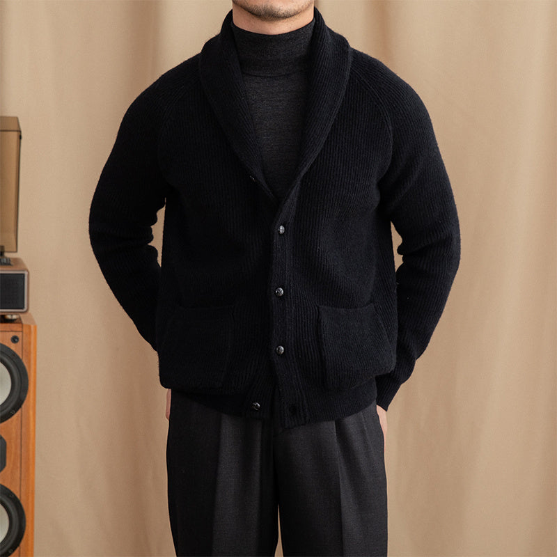 Thick Vintage Knitted Cardigan For Men Retro