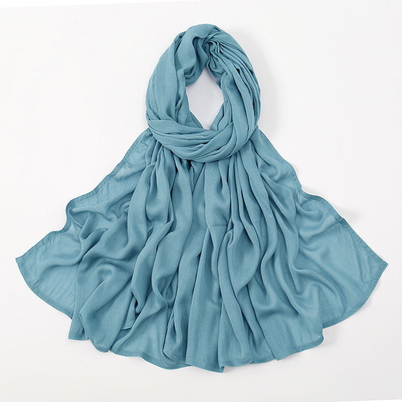 Solid Color Malay Indonesian Rayon Scarf Wide Brim Thin Modal Breathable