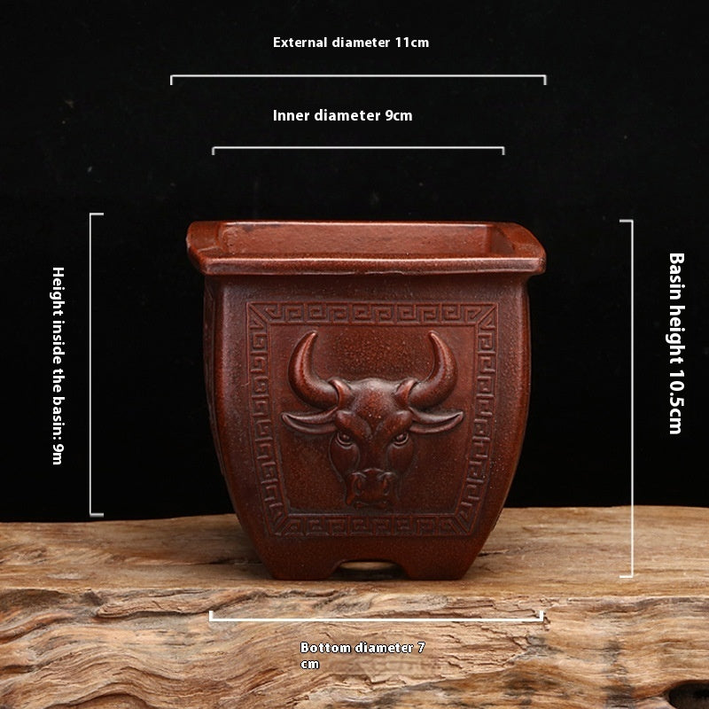 Purple Sand Flowerpot Classical Square Stick Bottle Desktop