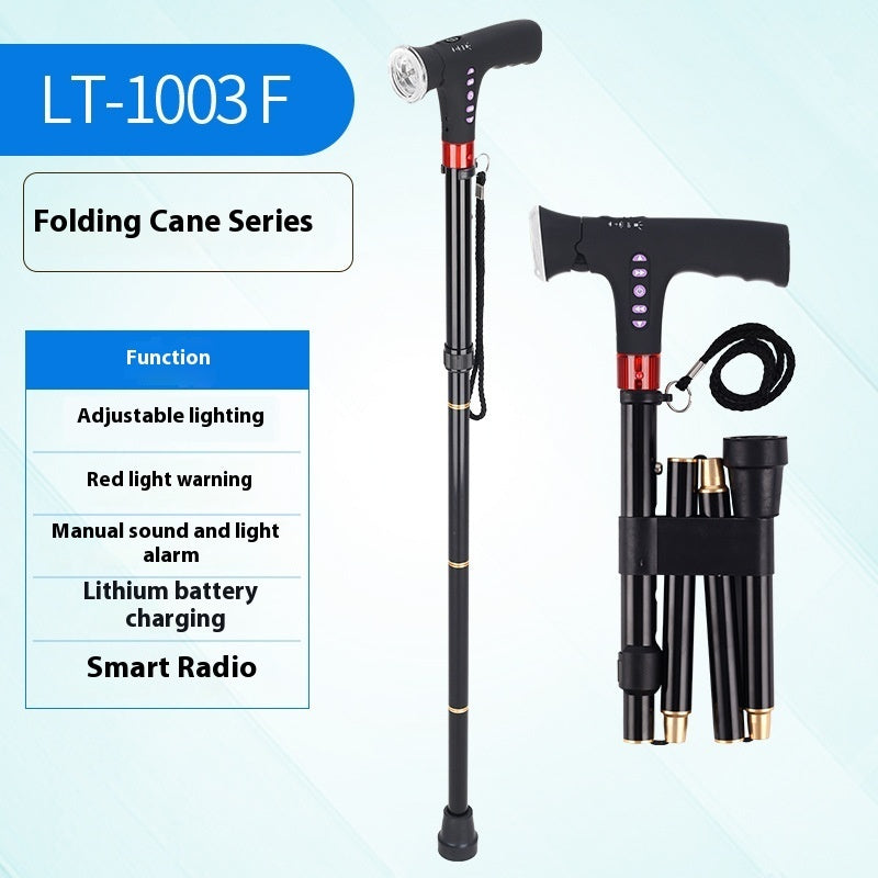 Multifunctional Non-slip Smart Retractable Folding Cane