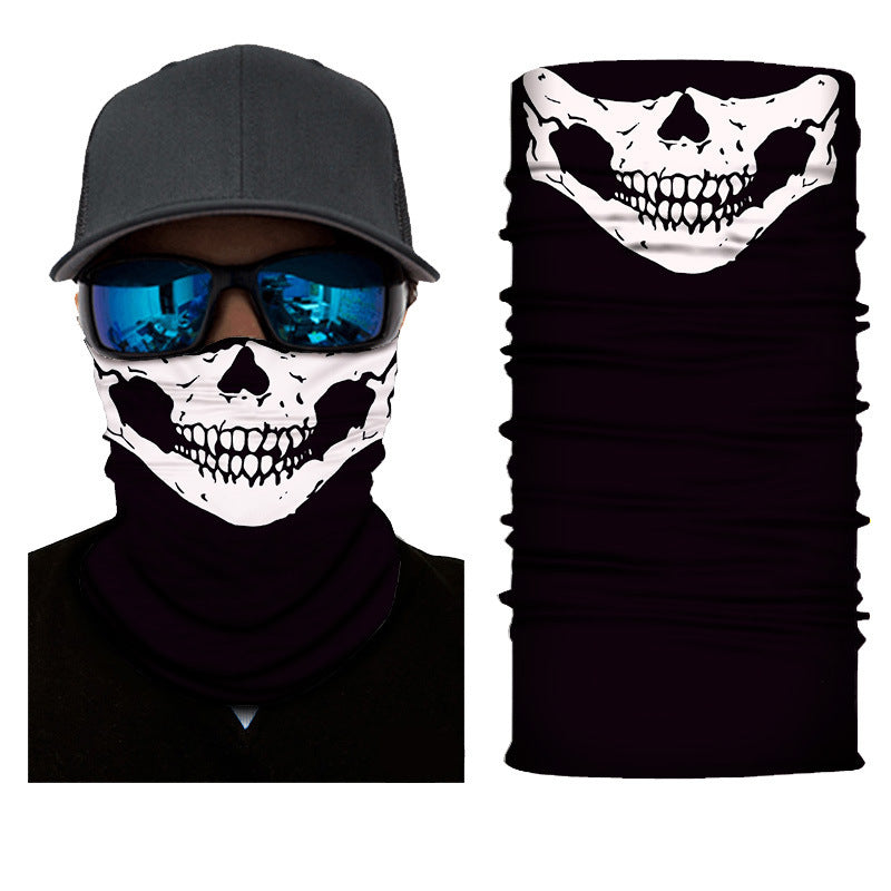 Skull Half Face Series Magic Headband Mask