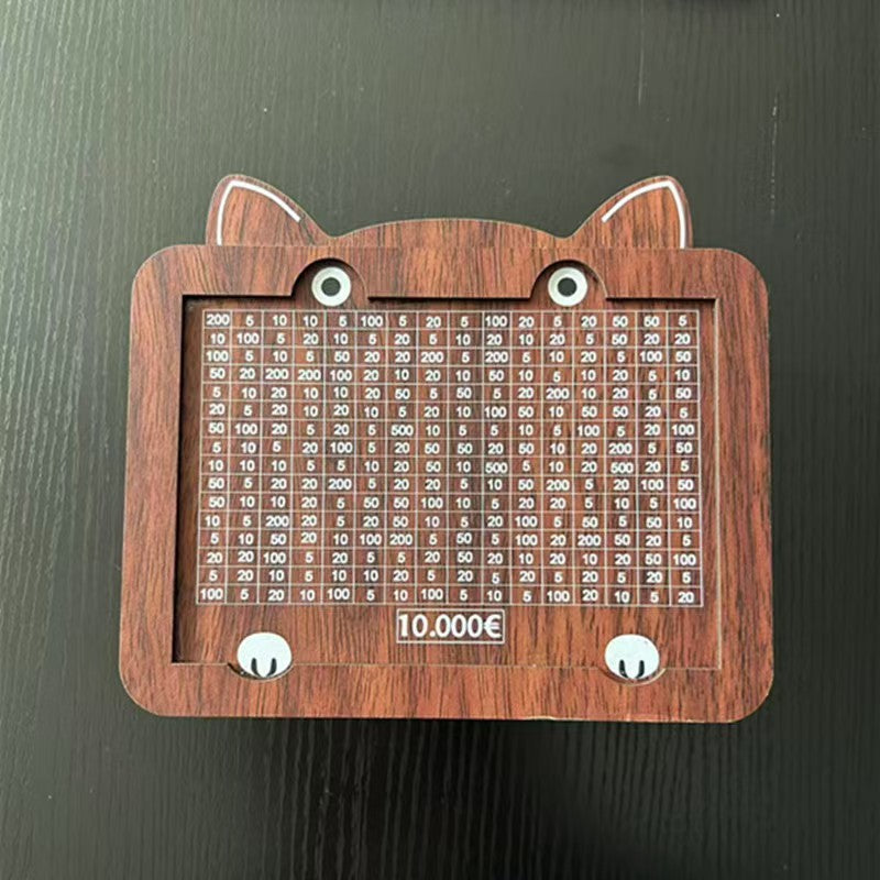 Money Box Piggy Bank Wood Money Bank Reusable Money Box With Saving Goal And Numbers To Check For Helps The Habit Of Saving