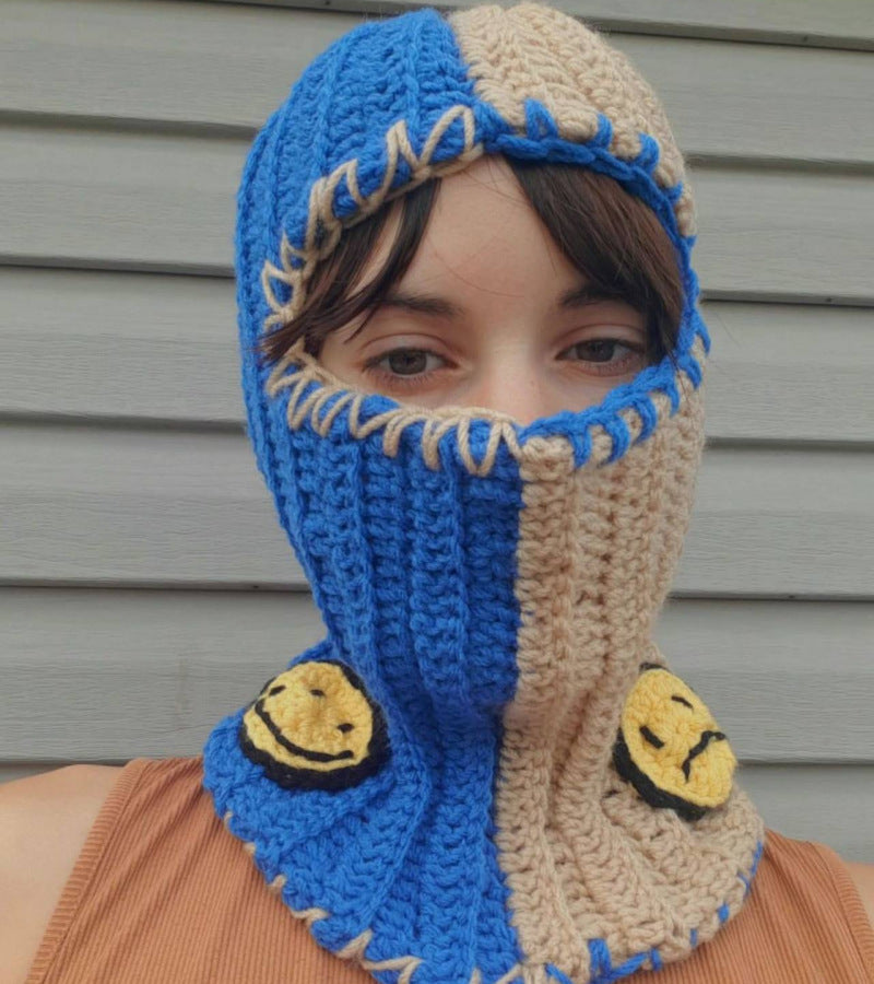 Pullover Windproof Neck Protection Handmade Knitted Hat