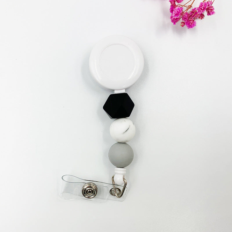 Badge Student ID Card Badge Silicone Bead Keychain
