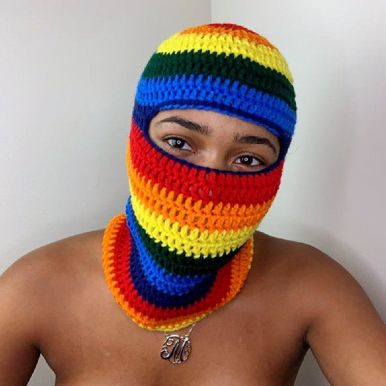 Pullover Windproof Neck Protection Handmade Knitted Hat