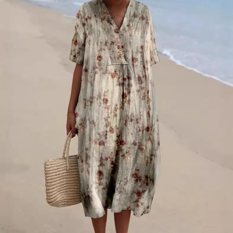 Casual Floral 3D Printing Women Dress