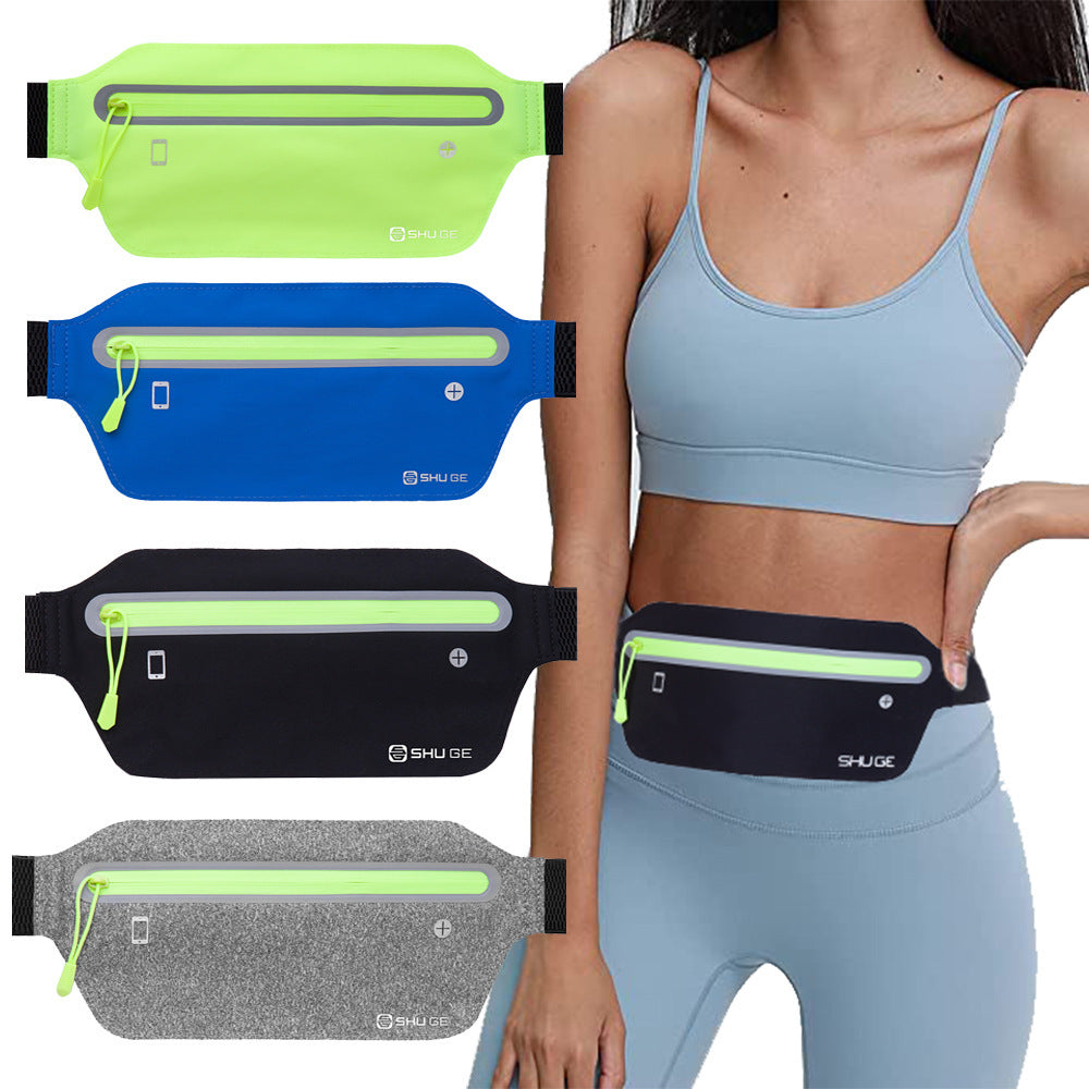 Ultra-thin Running Waterproof Portable Close-fitting Reflective Sports Phone Waist Bag