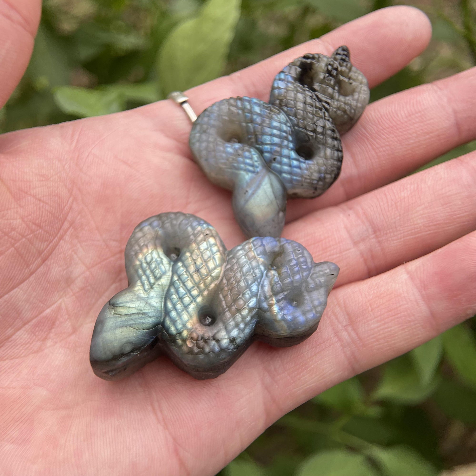 Carved Purple Light Labradorite Snake Gifts And Crafts