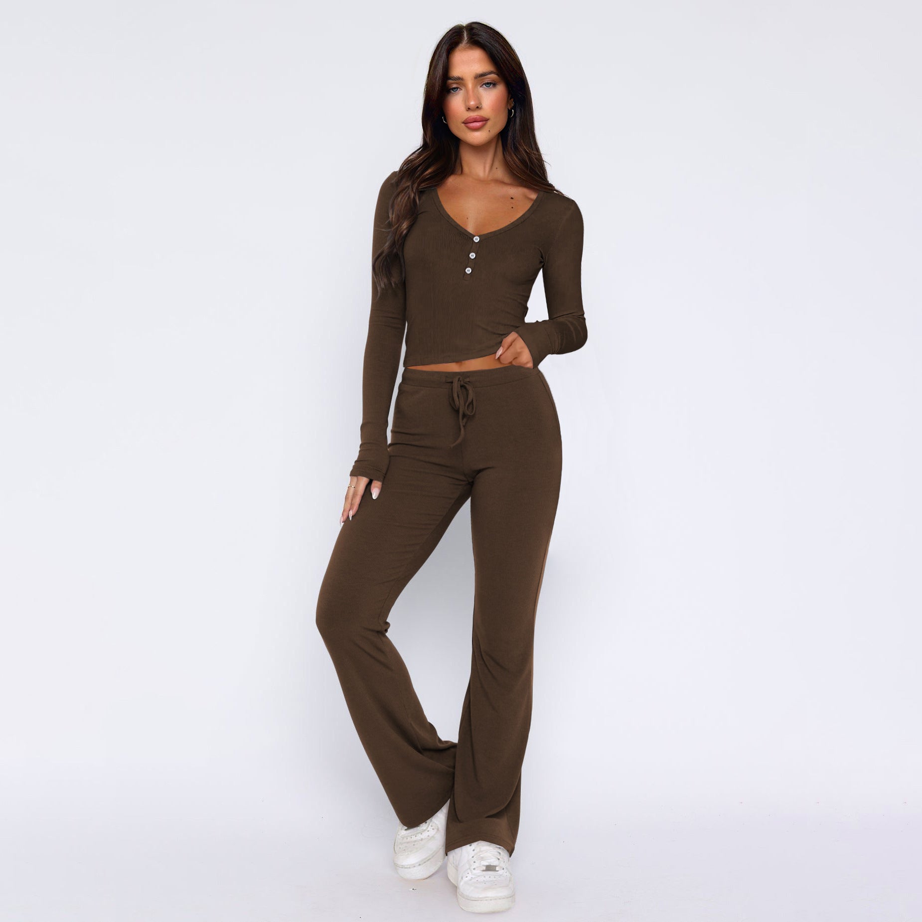 Long Sleeve Top And Pants Two-piece Set Fashion Women's Wear