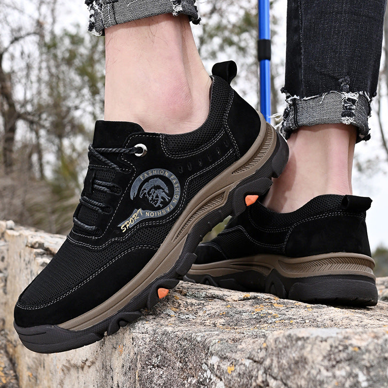 Large Size Outdoor Sports Shoes Men's First Layer Cowhide