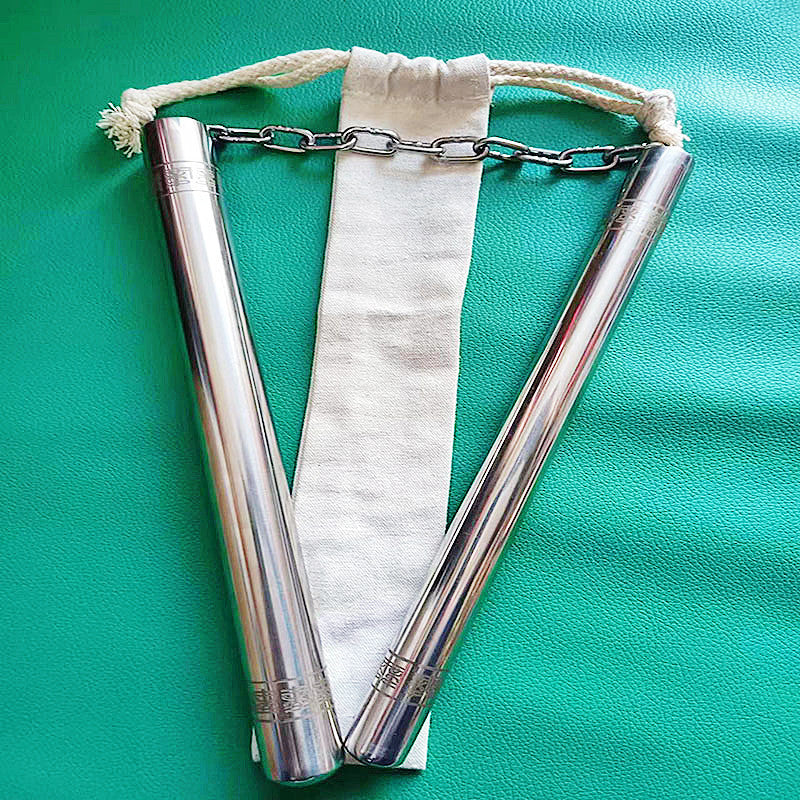 Portable Nunchaku Two Stainless Steel Telescopic