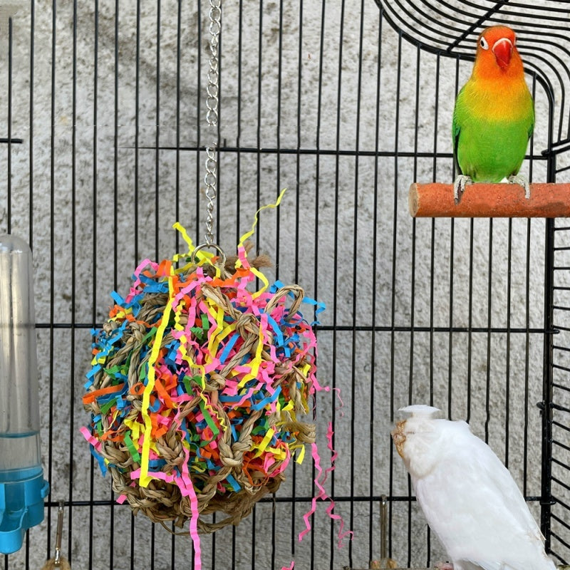 Parrot Toys Toy Bird Straw Color Tear Strip