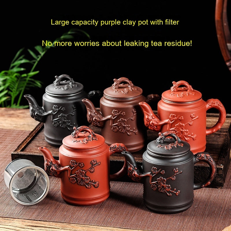 Purple Sand Teapot Stainless Steel Filter Teapot Large Capacity Scented Tea