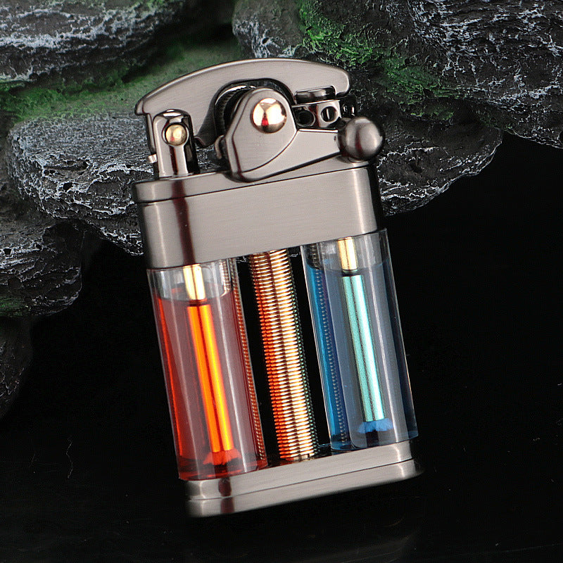 Transparent Double Barrel Oil Bin Kerosene Lighter