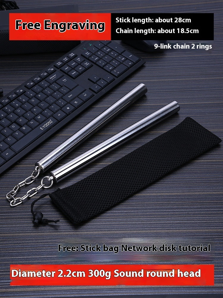 Stainless Steel Nunchaku Flat Head Round Head Two-section Stick